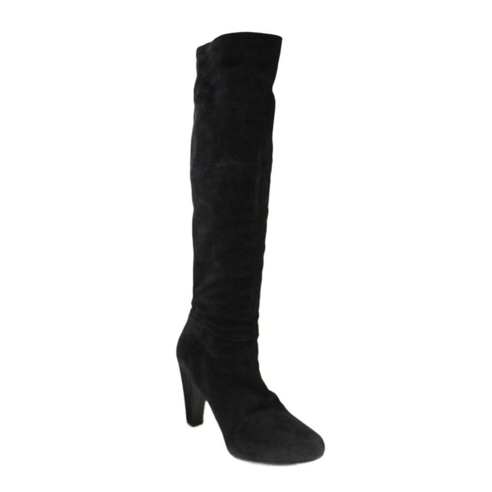 The Original Car Shoe Womens Side Zip Block Heel Knee High Boots Black Size 40.5
